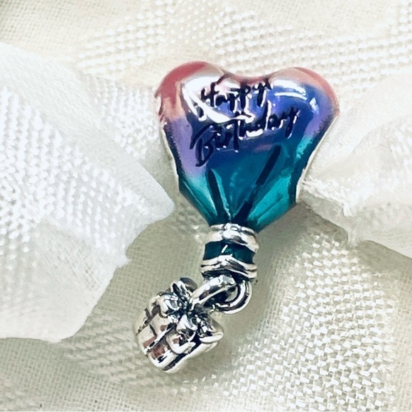 🎉 NWOT Happy Birthday Heart Hot Air Balloon Charm 🎈 - Picture 5 of 16